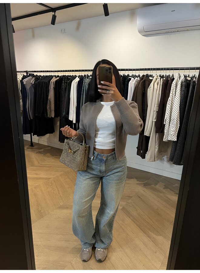 ZIP UP OR DOWN KNIT TAUPHE