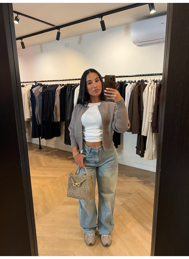 ZIP UP OR DOWN KNIT TAUPHE