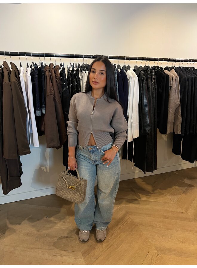 ZIP UP OR DOWN KNIT TAUPHE