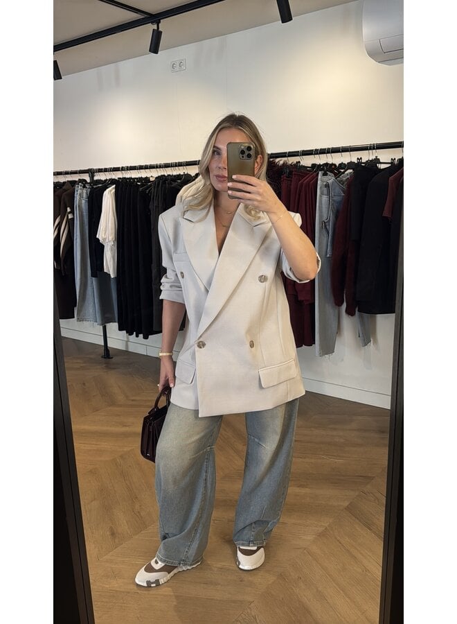 OVERSIZED SHOULDERPAD BLAZER ECRU