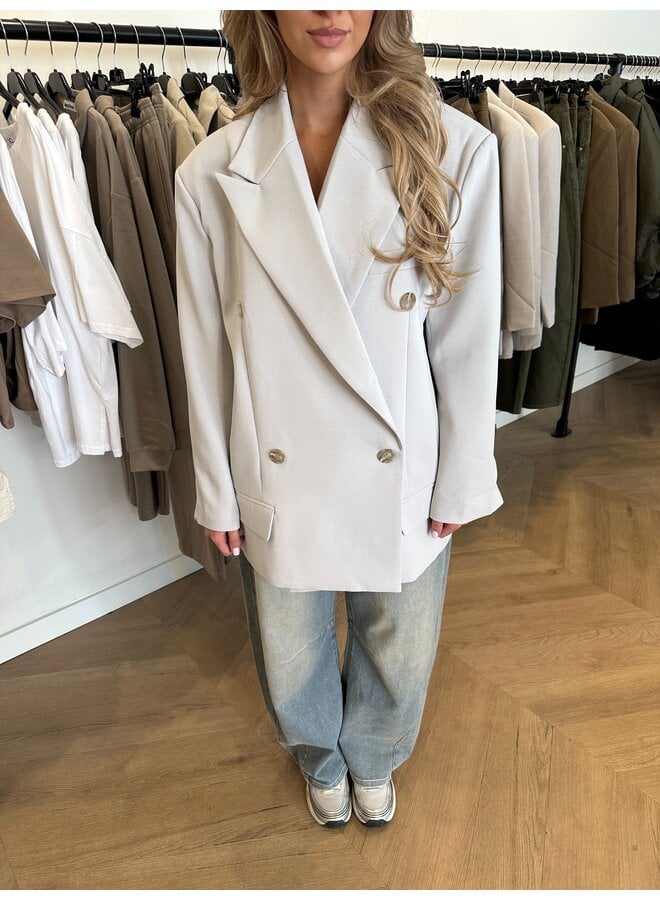 OVERSIZED SHOULDERPAD BLAZER ECRU