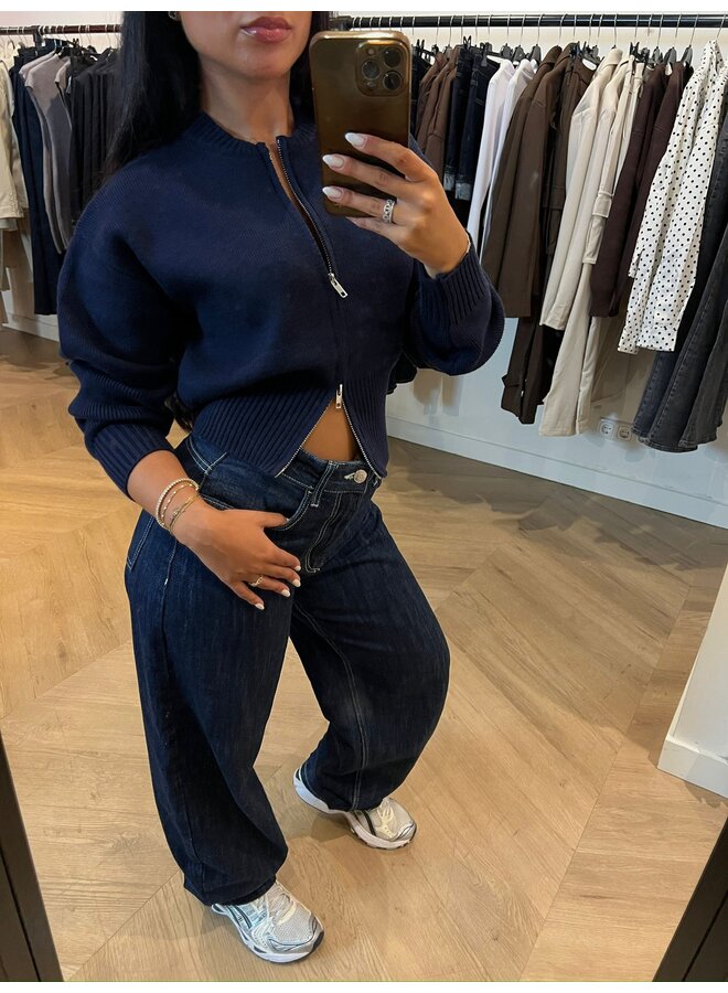 ZIP UP OR DOWN KNIT BLAUW