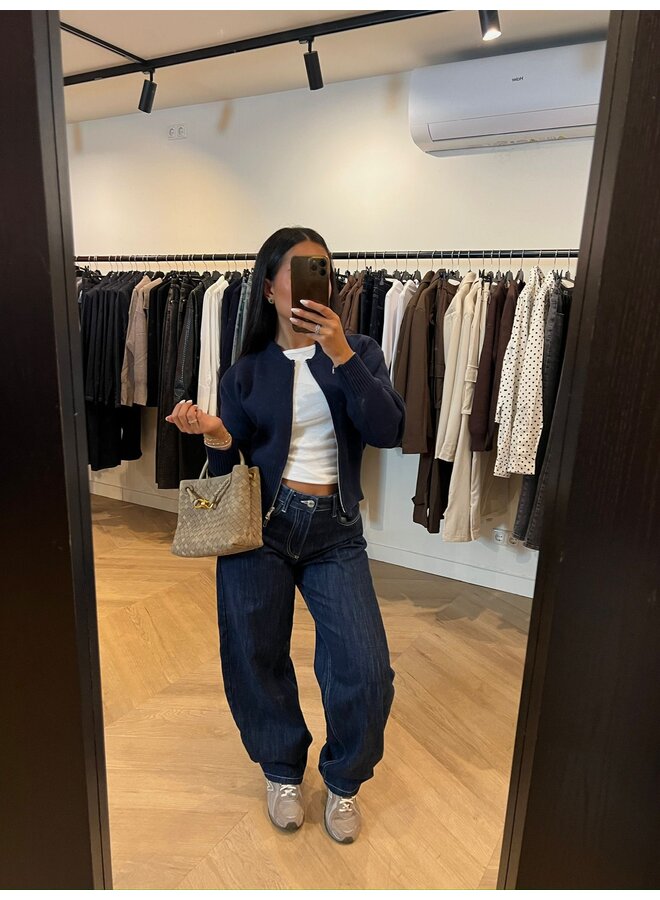 ZIP UP OR DOWN KNIT BLAUW