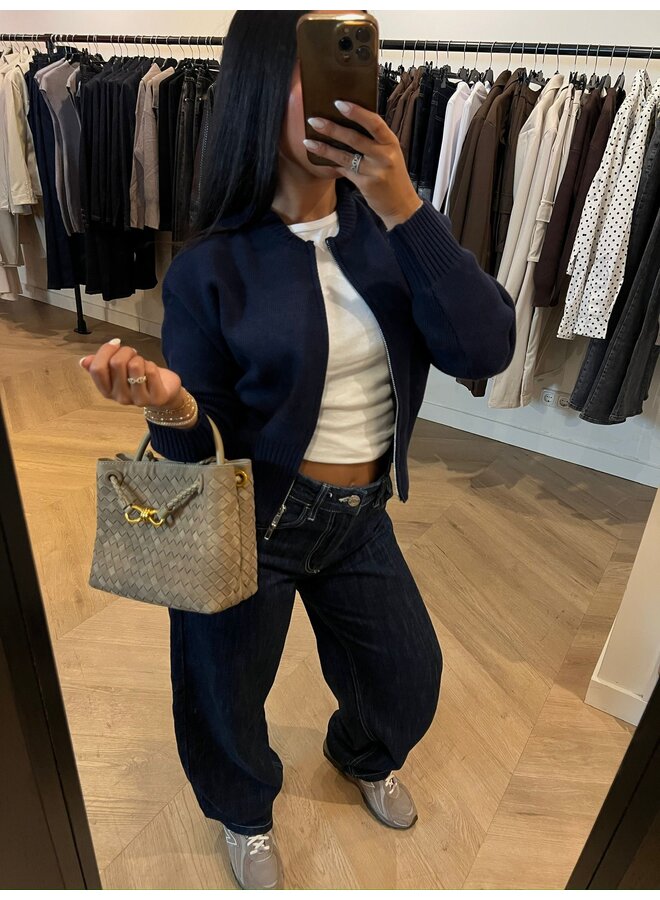 ZIP UP OR DOWN KNIT BLAUW