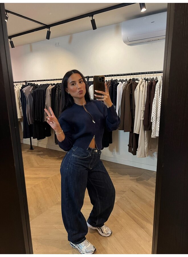 ZIP UP OR DOWN KNIT BLAUW
