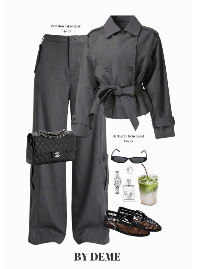 DARK GREY TRENCHCOAT