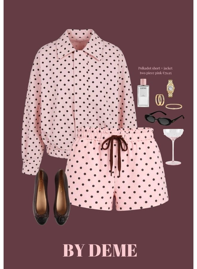 POLKADOT SHORT + JACKET TWO PIECE PINK