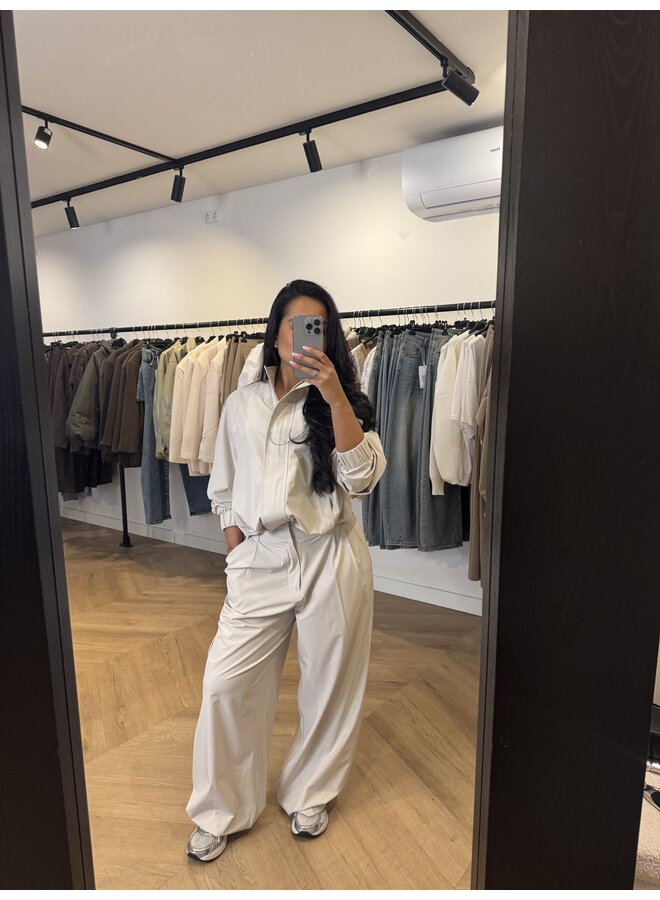 TECHNICAL WIDE LEG PANTS BEIGE (deel van set)