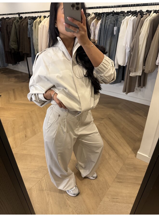 TECHNICAL WIDE LEG PANTS BEIGE (deel van set)