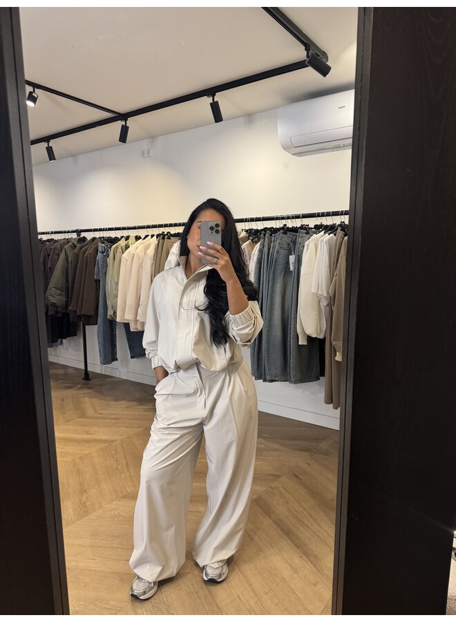 TECHNICAL WIDE LEG PANTS BEIGE (deel van set)