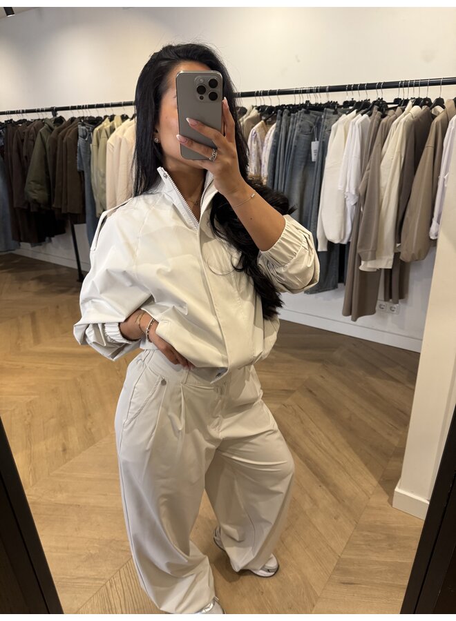 TECHNICAL WIDE LEG PANTS BEIGE (deel van set)