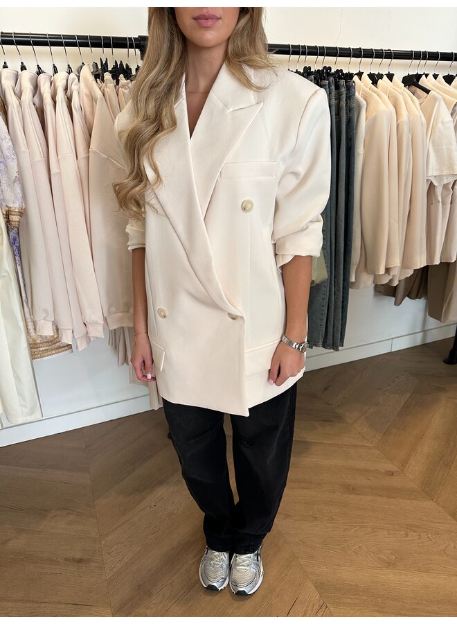 OVERSIZED SHOULDERPAD BLAZER  BEIGE