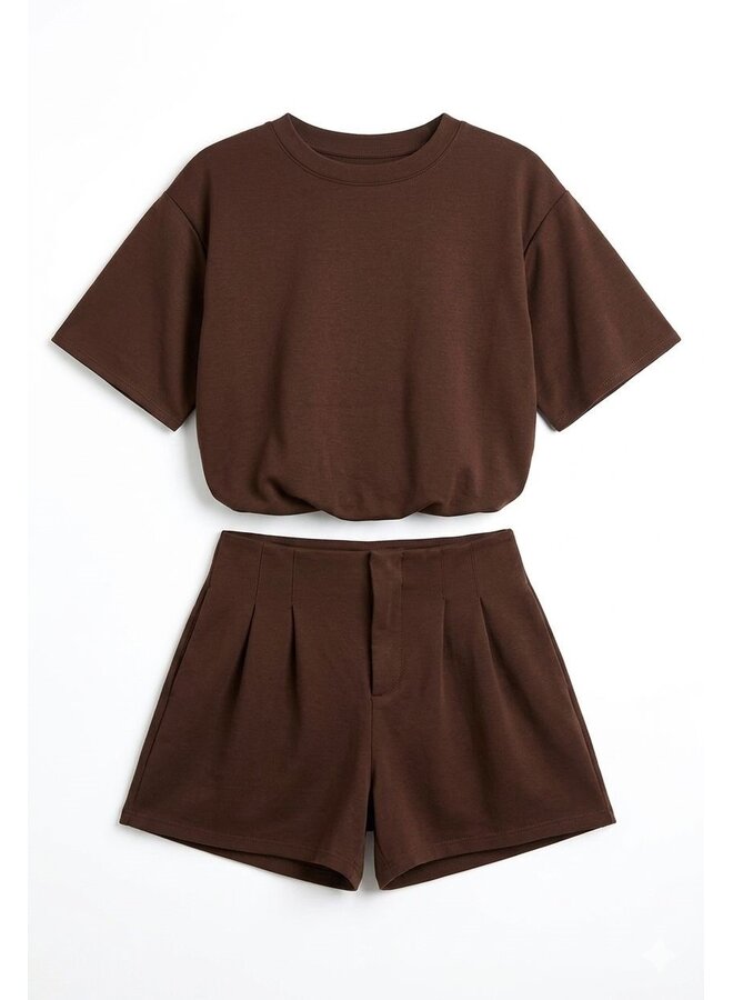 SHORT ''LIV'' JOGGING TWO PIECE CHOCO