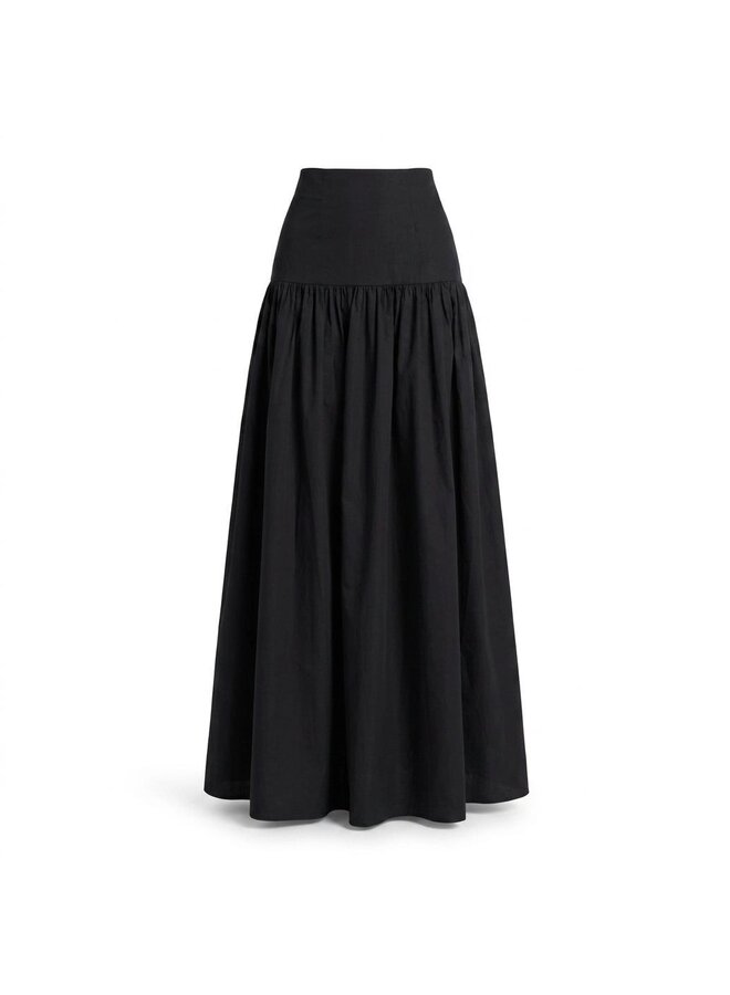 OFF SHOULDER MAXI SKIRT SET BLACK