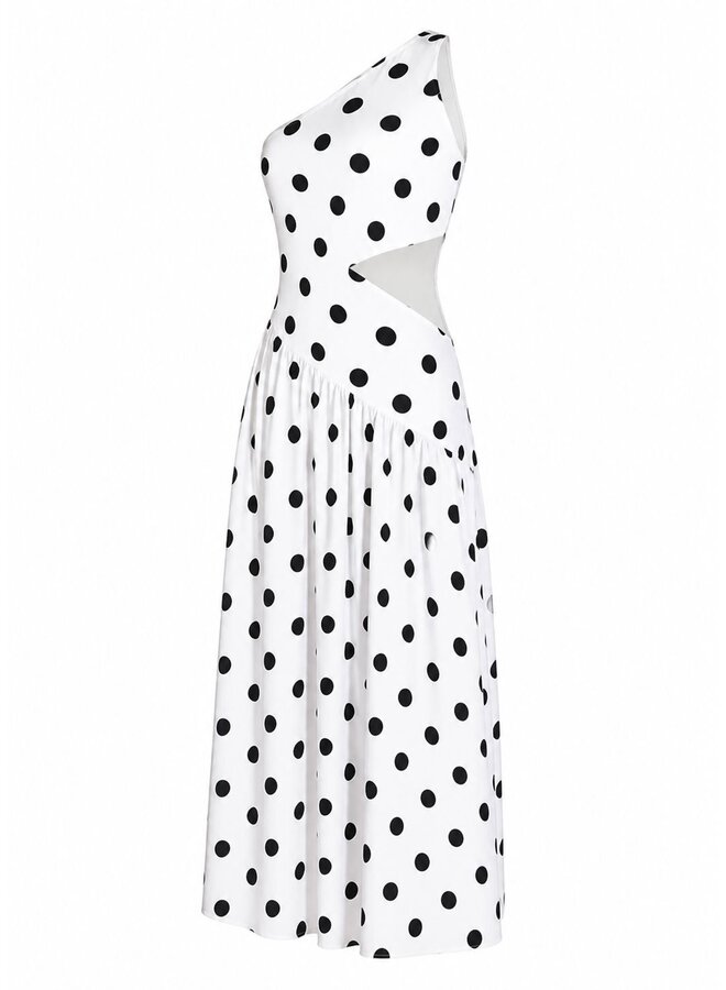 POLKADOT CUT OUT MAXI DRESS