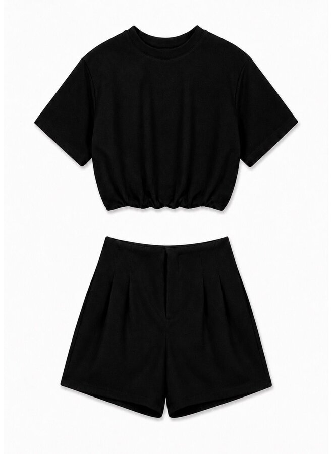 SHORT ''LIV'' JOGGING TWO PIECE ZWART