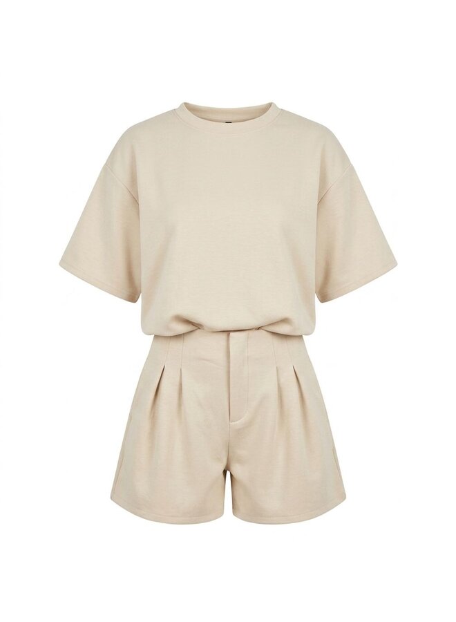 SHORT ''LIV'' JOGGING TWO PIECE BEIGE