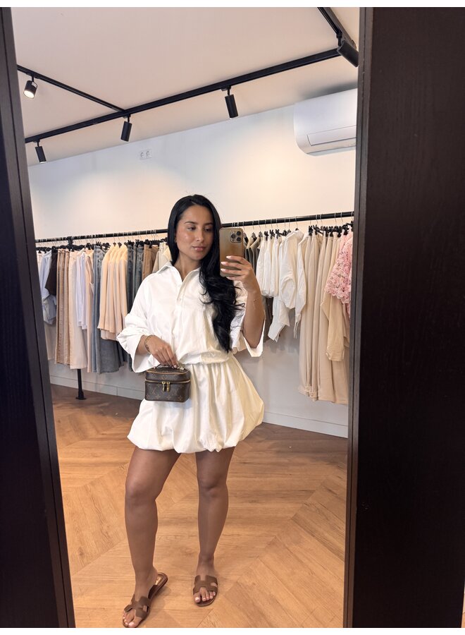 BALLOON SKORT WHITE