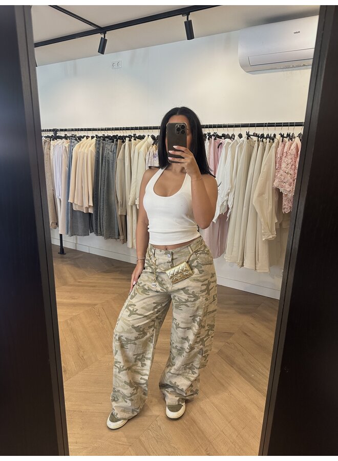 CAMOUFLAGE PANTS BEIGE/MATCHA