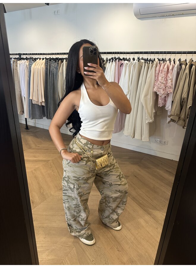 CAMOUFLAGE PANTS BEIGE/MATCHA