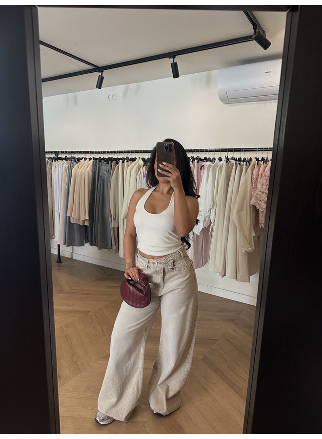 EXTRA BAGGY CROSS JEANS BEIGE