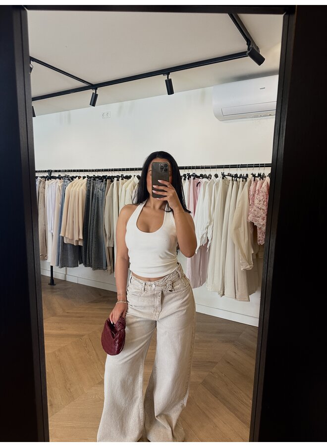 EXTRA BAGGY CROSS JEANS BEIGE