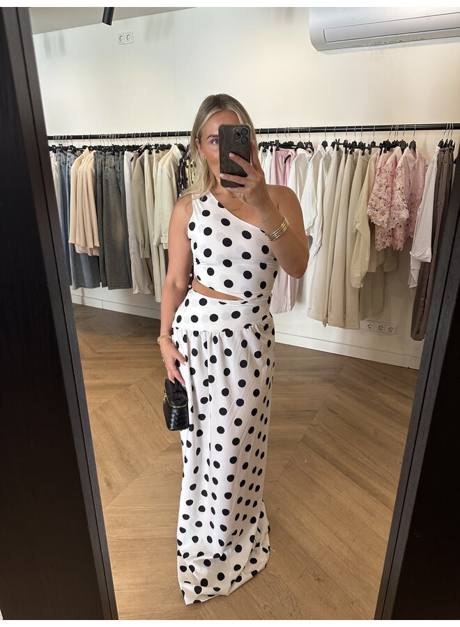 POLKADOT CUT OUT MAXI DRESS