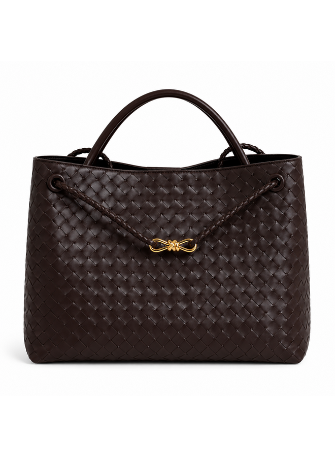 XL ADRIANA BAG LEATHER DARK CHOCOLATE BROWN