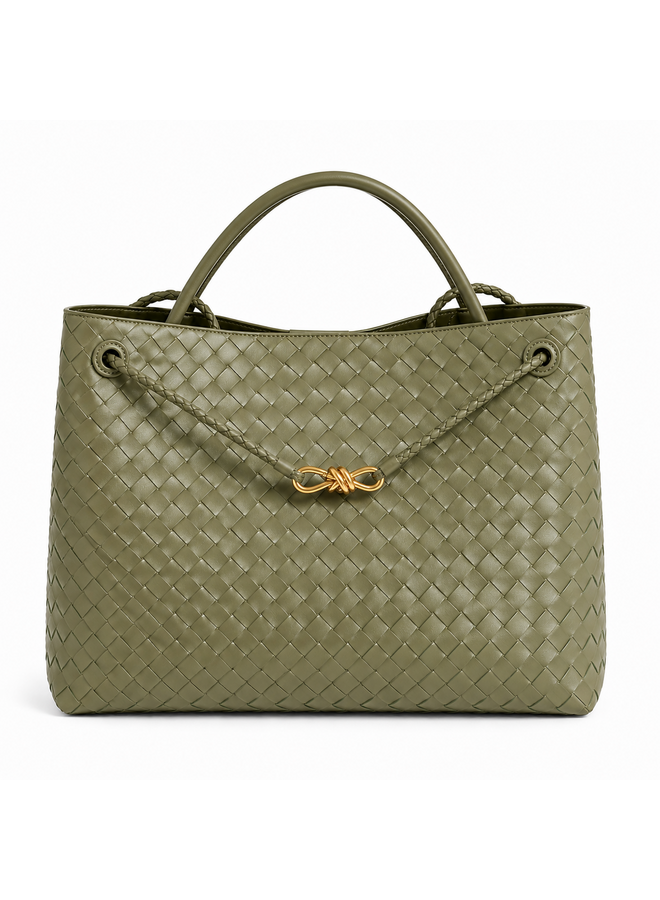 XL ADRIANA BAG LEATHER  MATCHA