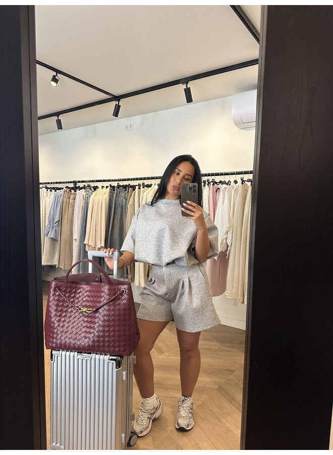 XL ADRIANA BAG LEATHER BORDEAUX