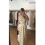DOT MAXI DRESS YELLOW/BROWN