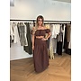 OFF SHOULDER MAXI SKIRT SET CHOCO