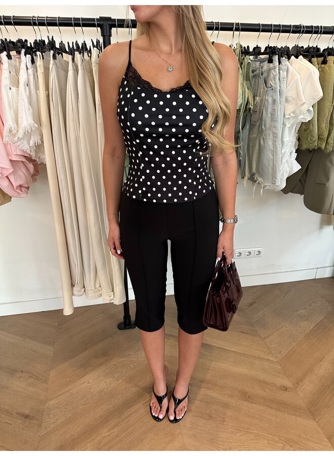 POLKADOT LACE TOP BLACK