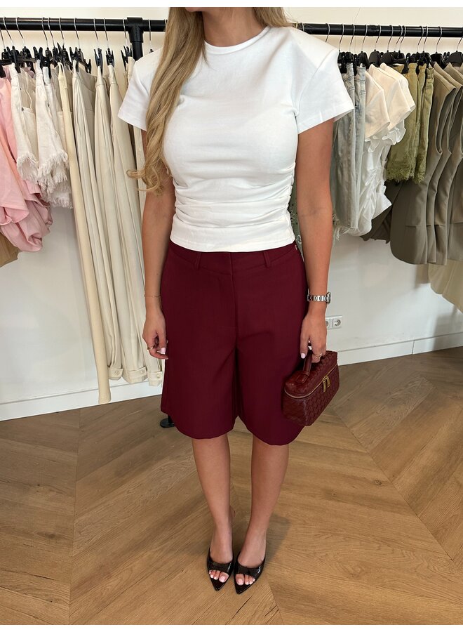 BERMUDA PANTALON BORDEAUX