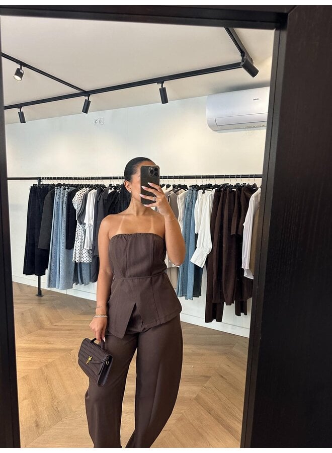 BALLOON PANTS + MATCHING TOP SET CHOCO