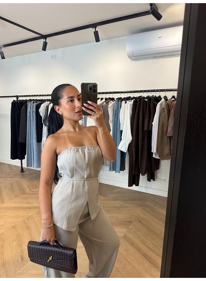 BALLOON PANTS + MATCHING TOP SET BEIGE