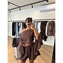 LINNEN SHORT CHOCO