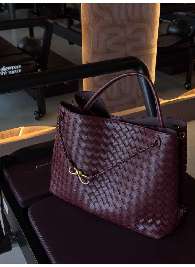 XL ADRIANA BAG LEATHER BORDEAUX PRE-ORDER 10 WERKDAGEN