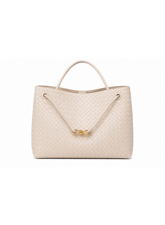 XL ADRIANA BAG LEATHER BEIGE/OFF WHITE
