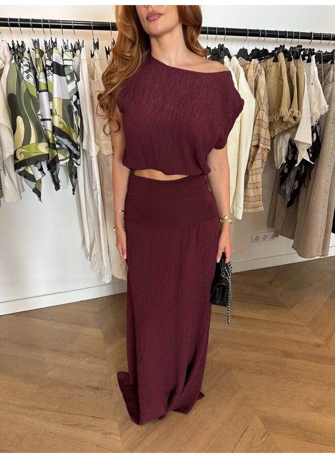 FOLD MAXI SKIRT SET “LISELOTTE” BORDEAUX