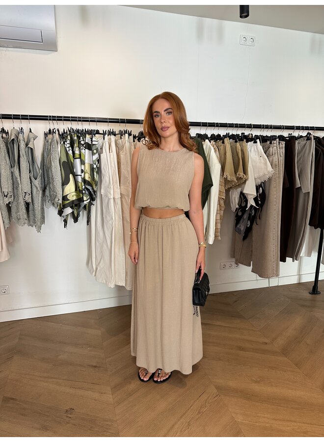 LONG MAXI SKIRT SET “MILA”  BEIGE