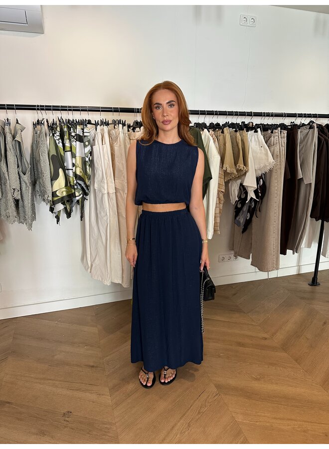 LONG MAXI SKIRT SET “MILA”  NAVY