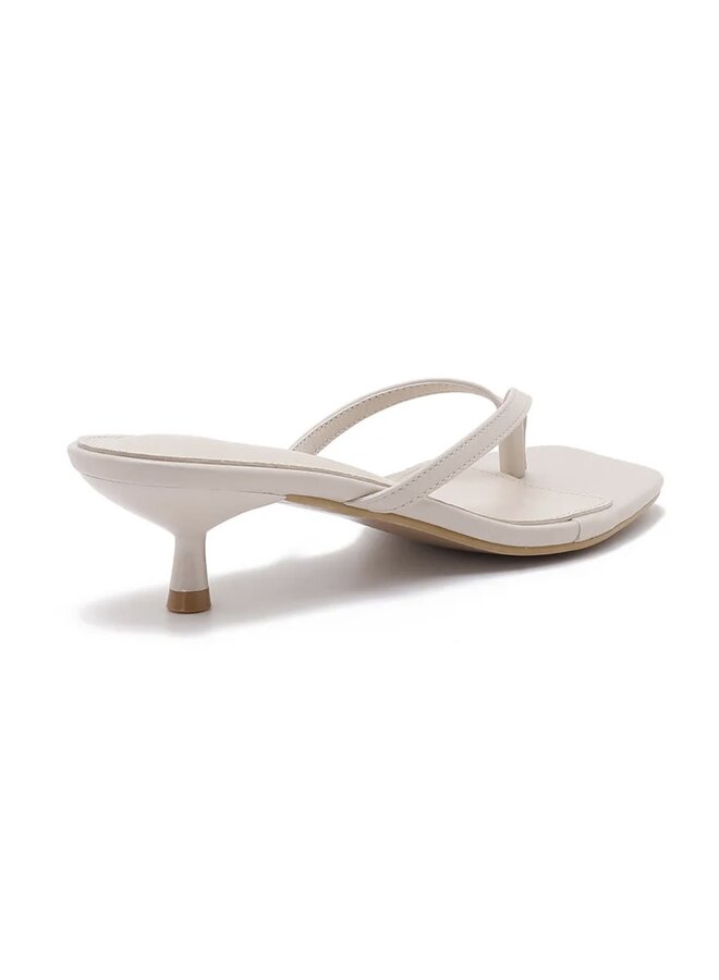BEIGE MINI SANDAL HEEL