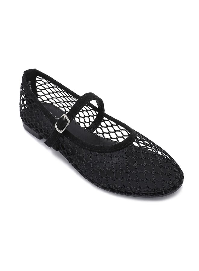 MESH BALLERINA ZWART