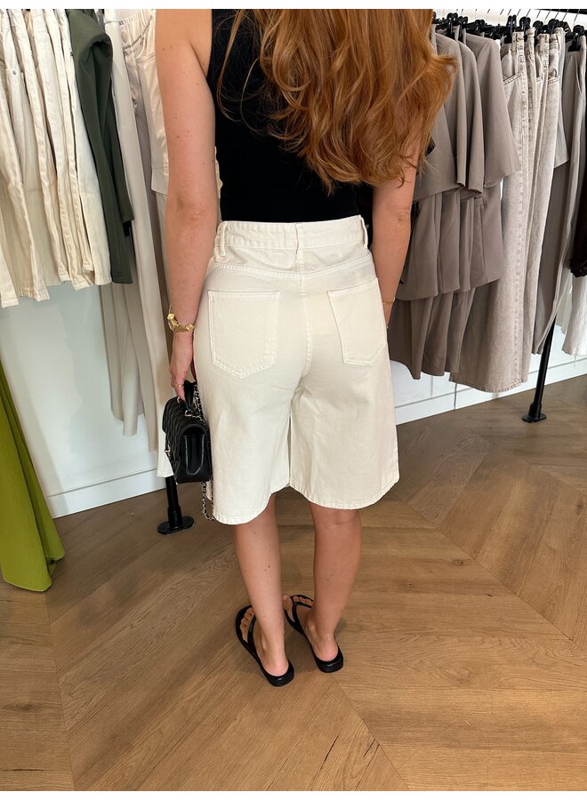BEIGE CROSS JEANS JORT