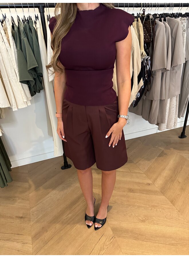 STRETCHY BORDEAUX TOP