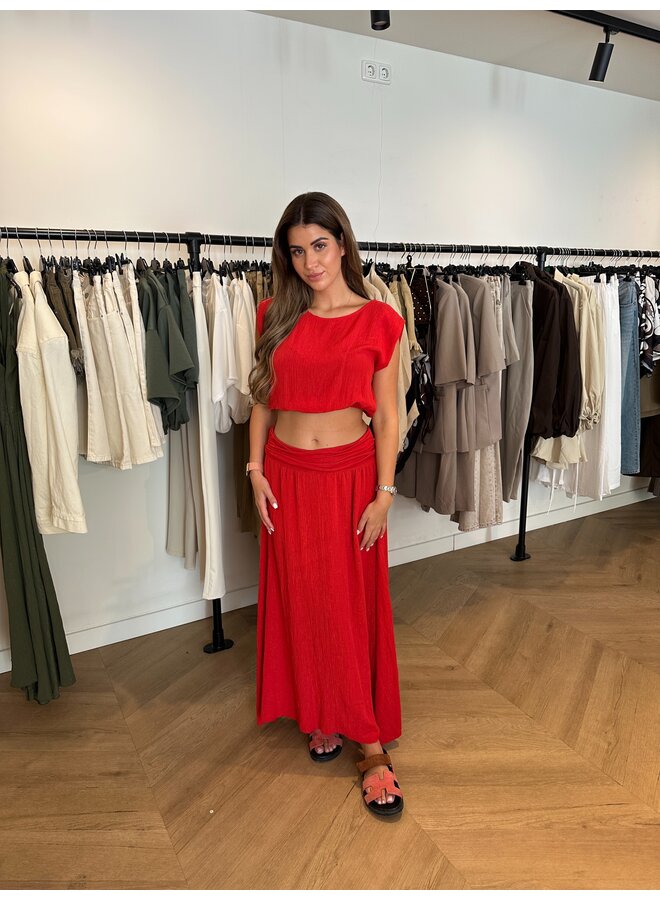 FOLD MAXI SKIRT SET “LISELOTTE” ROOD