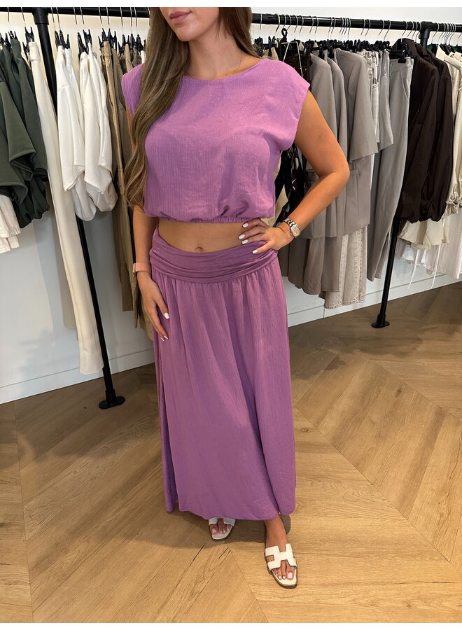FOLD MAXI SKIRT SET “LISELOTTE” LILA