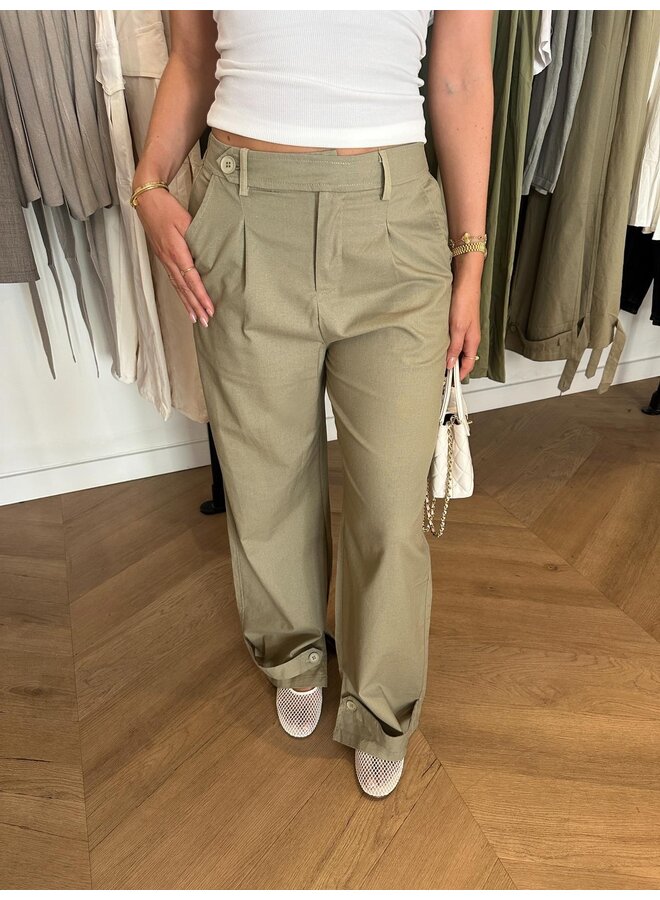 COTTON “INDY” PANTS MINT GROEN
