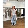 KNITTED FLOWY TOP GREY